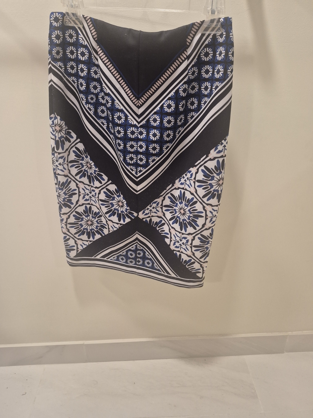 INC International Concepts Navy And White Floral-Abstract Skirt - Picture 2 of 3